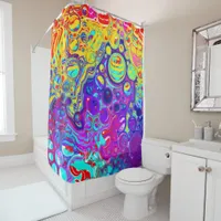 Modern Abstract Digital Fluid Art   Shower Curtain