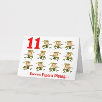 On the 11th Day of Christmas eleven Pipers piping Holiday Card