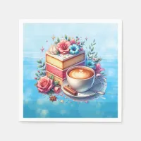 Coffee and Birthday Cake Personalized Napkins