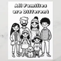 Color Me Page | All Families are Different