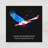 **  USA Flag  American Eagle Red White  Blue Square Business Card