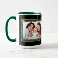 Green Antique Frame 2 Photo Family Collage Mug