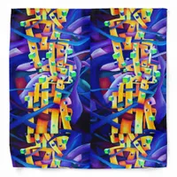 Abstract cubes purple bandana