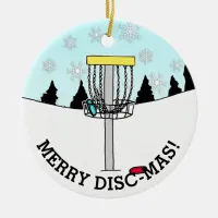 Merry Disc-Mas Funny Disc Golf Christmas Ceramic O Ceramic Ornament