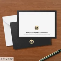 Business Monogram Note Card