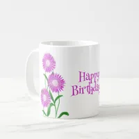 Colorful Wildflower Floral - Happy Birthday  Coffee Mug