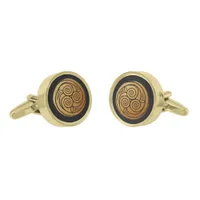 Triple Celtic Knot Swirl Mandala Cufflinks