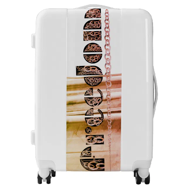 Freedom metallic multicolor effects written with c luggage