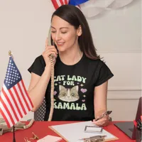 Cat lady enthusiastically backs Kamala T-Shirt