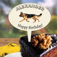 German Shepherd Dog Pet Alsatian Happy Birthday Cake Topper