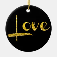 *~* Gold Glitter Love Ornament