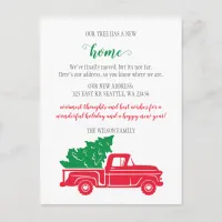 Christmas Tree Truck We've Moved Holiday Moving Postcard