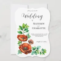 Sublime Watercolor Red Poppies in Vintage Style