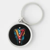  Victory in the Streets: Customizable Graffiti "V" Keychain