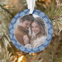 First Christmas Engaged Couples Photo Poinsettia Ornament