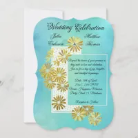 Golden Daisy Dream Elegance Romance Vintage Chic Invitation