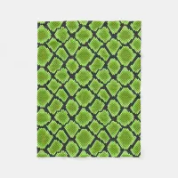 Black and Green Snakeskin Fleece Blanket