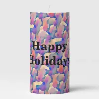 Watercolor Pattern Personalized Pillar Candle