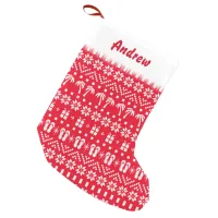 Palm Tree Ugly Sweater Style  Small Christmas Stocking