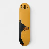 Yellow Doberman Skateboard