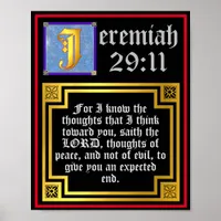 Old Testament Jeremiah 29 11 Illuminated Quote Poster