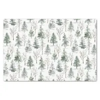 Watercolor Pine Trees Winter Christmas  Tissue Paper