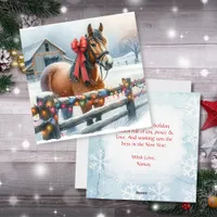 Beautiful Festive Horse Personalized Christmas Holiday Card