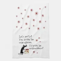 Cardboardeaux for Box Wine Funny Quote Cat Kitchen Towel