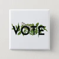 Vintage Greenery Floral Elegant Feminine Go Vote Button