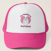 My Valentine is Purrfect Cute Cat Art in Heart Trucker Hat