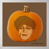 Jack o' Lantern Caligari Face, Halloween Pumpkin Poster