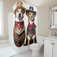 Cowboy Dogs Shower Curtain