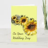 Row of Sunflowers Your Wedding Day Card