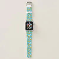 Trendy Tropical Banana Print Blue Apple Watch Band