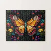 Twilight Symphony: Butterfly in a Cosmic Garden Jigsaw Puzzle