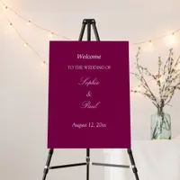 Elegant Mulberry Wedding Welcome Sign