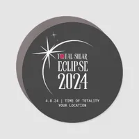 Solar Eclipse 2024 Location and Time Commemorative Car Magnet