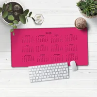 2025 Magenta Hot Pink Calendar Desk Mat