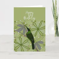 Abstract Floral Botanical Bird Birthday Card