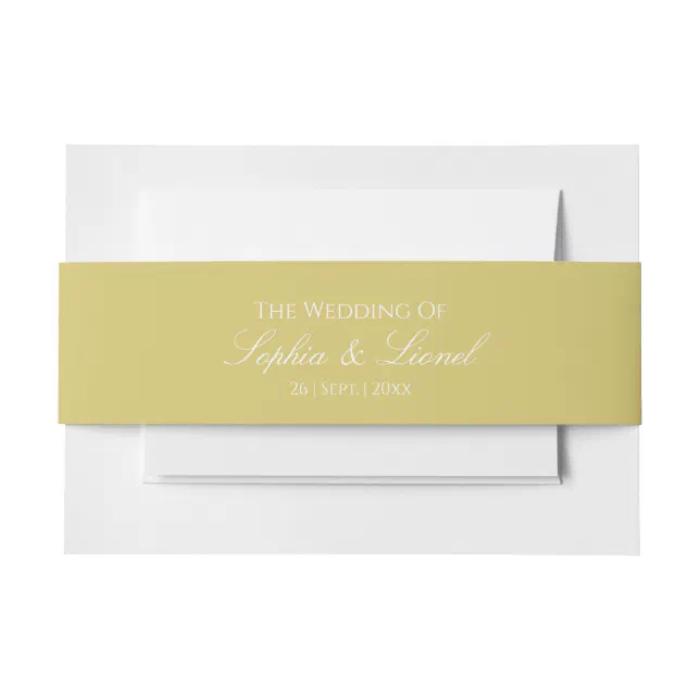 Minimal Elegant Solid Color  Invitation Belly Band