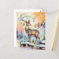 Adorable Christmas Deer Postcard