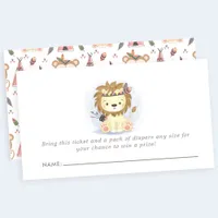 Boho Lion Tribal Baby Shower Diaper Raffle Enclosure Card