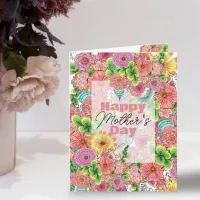 Intricate Vibrant Hand-drawn Florals Mother's Day Card