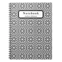Black and White  Flower pattern Notebook
