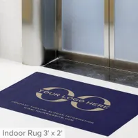 Custom Logo Navy Blue Indoor Rug