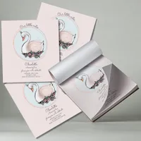 BUDGET Our Little Cutie Pink Swan Invitation Notepad