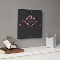 Vintage Victorian Romantic Steampunk Personalized Square Wall Clock