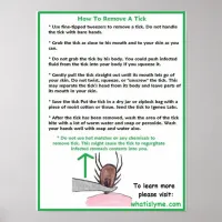 How to Remove a Tick Educational Poster