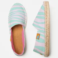 Pink Abstract Zebra Stripes Espadrilles