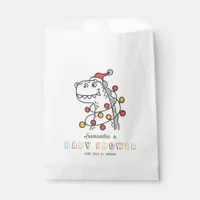 Boy Dinosaur Winter Christmas Coed Baby Shower Favor Bag